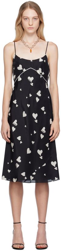 Marni Black Bunch Of Hearts Midi Dress