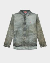 Men's S-Simply-LKCT Viscose Button-Down Shirt