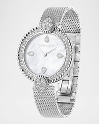Serpent Boheme Bracelet Watch with Diamonds and Mother of Pearl Dial