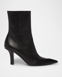 Christine Leather Zip Ankle Booties