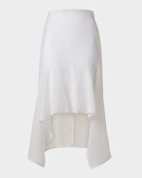 Boucle Striped Silk Organza High-Low Skirt