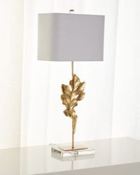 Gold Oak Leaf Table Lamp