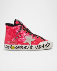 Girl's Francy Penstar Sequined High-Top Sneakers, Baby/Toddler