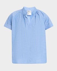 Jay Striped Cotton Chambray Top