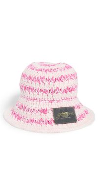 GANNI Cotton Melange Crochet Bucket Hat Multicolour XS/S