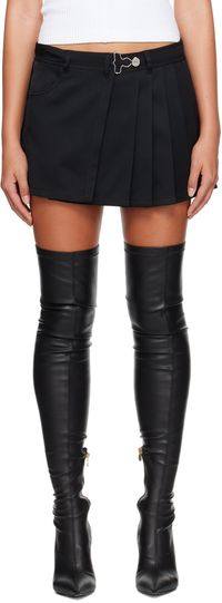 Moschino Jeans Black Pleated Miniskirt