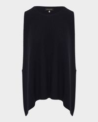 Cashmere Moss Stitch A-Line Sleeveless Sweater (Mid Plus Length)