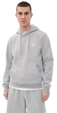 adidas Trefoil Essentials Hoodie Medium Grey Heather/White L