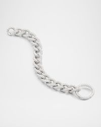 Catene 18K White Gold Full Diamond Pave Bracelet
