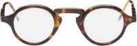 Thom Browne Brown Tortoise Round Acetate Glasses