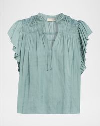 Agosta Flutter-Sleeve Blouse