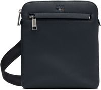 BOSS Navy Pebble-Grained Faux-Leather Bag
