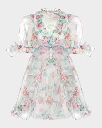 Girl's Enchanting Organza Floral Dress, Size 3T-10