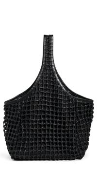 Clare V. Bando Bag Black Knot Woven Leather One Size