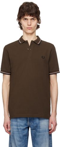 Fred Perry Polo brun à garnitures rayées