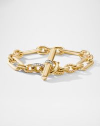 Lexington Chain Bracelet with Diamonds in 18K Gold, 9.8mm