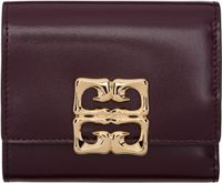 Givenchy Burgundy Trifold 4G Liquid Wallet