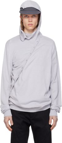 POST ARCHIVE FACTION (PAF) Gray 8.0 Knit Center Hoodie