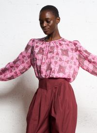 Antik Batik - Blouse imprimée en coton - Taille L - Rose