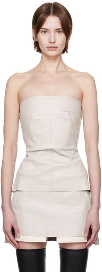 Rick Owens Off-White Hollywood Bustier Denim Top
