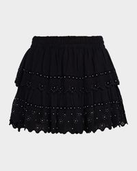 Embellished Cotton Mini Skirt