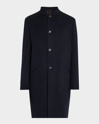 Men's Javier Double Knit Cashmere Rain Overcoat