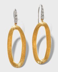 Jaipur Link 18K Yellow & White Gold Oval Link Diamond Hook Earrings