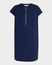 Doubles Zip-Front Mini Shift Dress