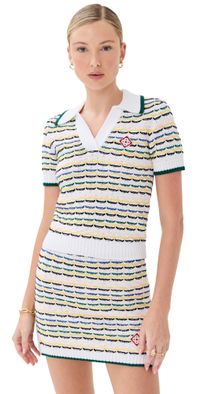 Casablanca Tuck Stitch Polo Multi M