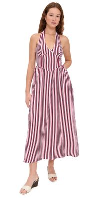 Seven Wonders Calianna Midi Dress Burgundy Stripe XS