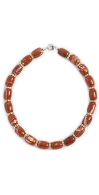 Julietta Donna Necklace Red Jasper/Golden Crystal One Size