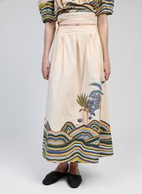 An'ge - Jupe évasée à motifs - Taille L - Bleu