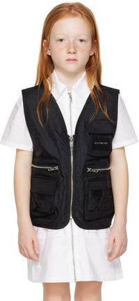 Givenchy Kids Black V-Neck Vest