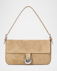 Harlow Buckle Suede Shoulder Bag