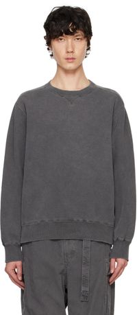 sacai Pull molletonné teint en plongée gris en jersey de coton