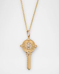 14K Yellow Gold Medium Tiffany Chain Necklace with Protection Key Charm