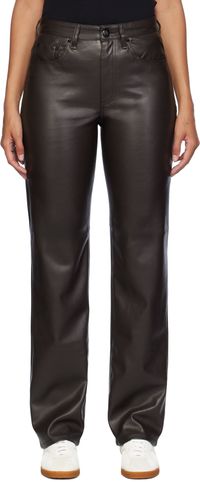 rag & bone Brown Harlow Faux-Leather Pants
