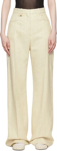 JACQUEMUS Beige La Casa 'Le pantalon sauge' Trousers