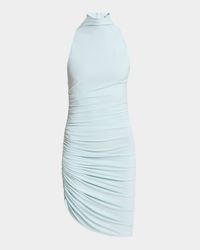 Gathered Turtleneck Mini Dress