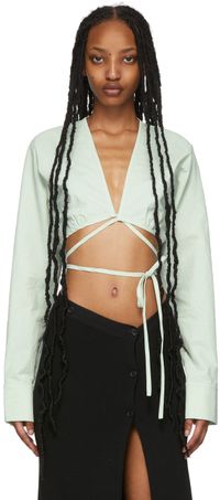 Christopher Esber Green Magyar Cropped Shirt