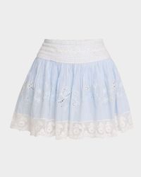 Levant Lace Cotton Fit and Flare Mini Skirt