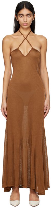 TOM FORD Brown Slinky Maxi Dress
