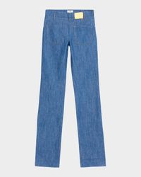 Reversed Bootcut-Leg Denim Trousers
