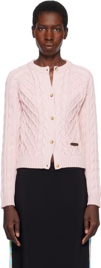 Moschino Pink Organic Cotton Blend Cardigan