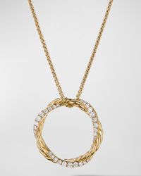 Petite Infinity Pendant Necklace with Diamonds in 18K Gold, 18mm, 17"L