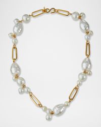 Simulated-Pearl Cluster Necklace