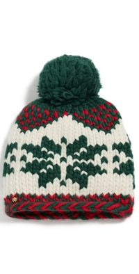 Lele Sadoughi Snowflake Beanie Forest Crimson One Size