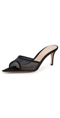 Gianvito Rossi Sienna Mules 70mm Black+Black 37