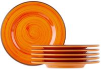 Mario Luca Giusti Ensemble de six petites assiettes Saint Tropez orange