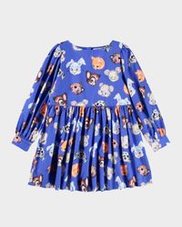 Girl's Cleo Graphic-Print Organic Cotton Dress, Size 7-10